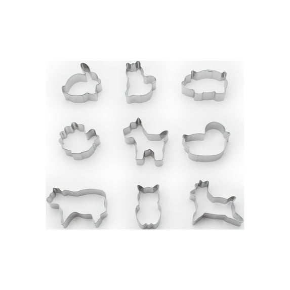 Fox Run Mini Animal Cookie Cutter Set, 9-Piece