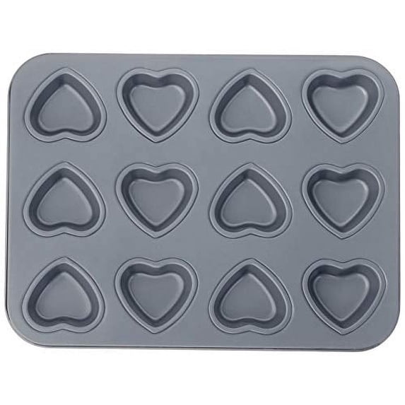 Fox Run Mini Heart Muffin Pan, 12-Cup, Preferred Non-Stick
