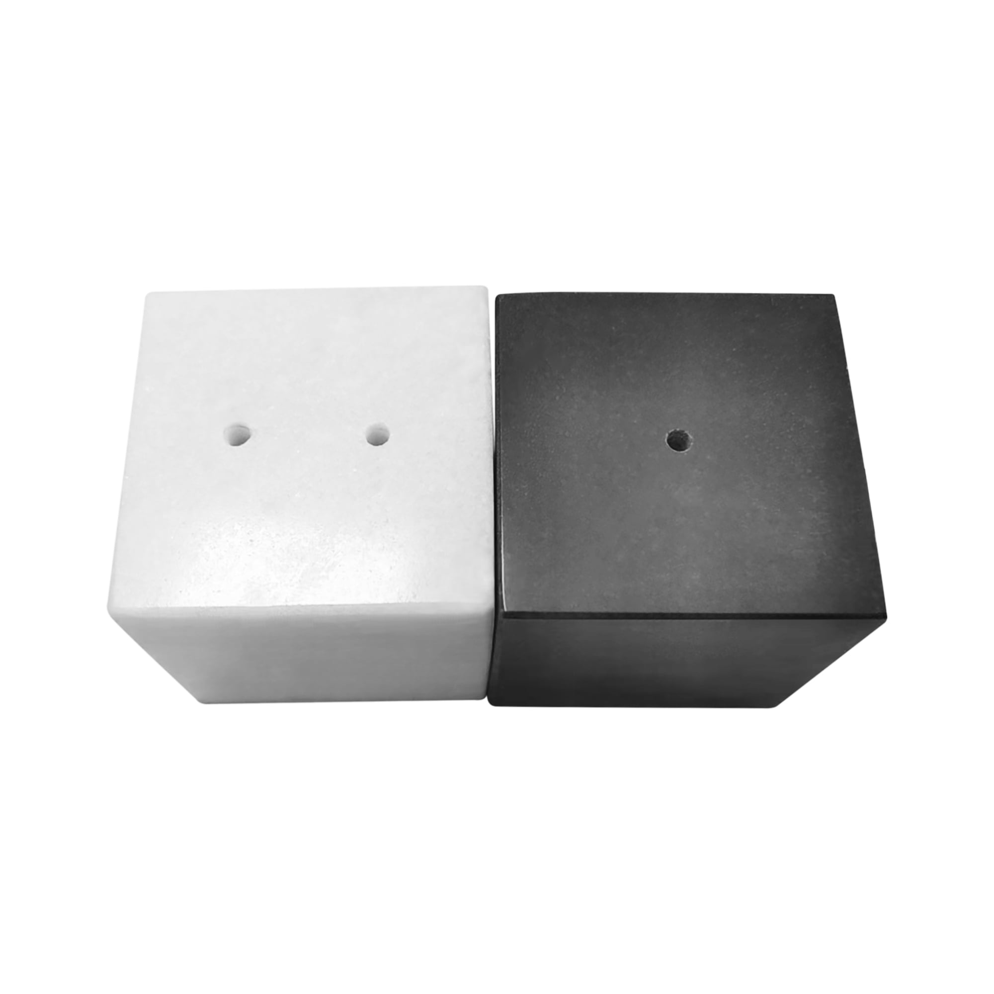Mini Black and White Marble Cube Salt and Pepper Shaker Set