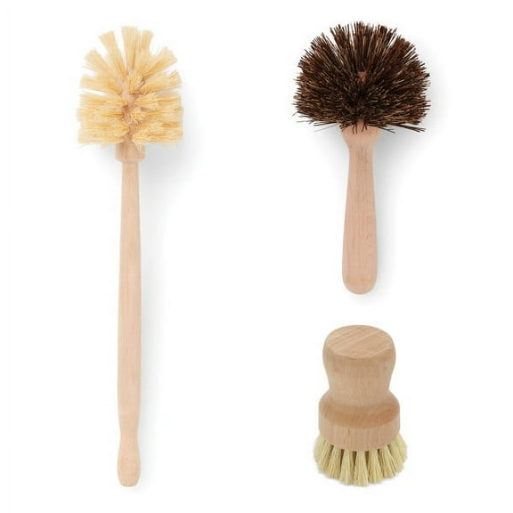 Fox Run Natural Pot, Dish and Bottle Scrub Brush Cleaning Set of 3