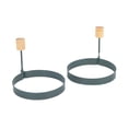 thumbnail image 1 of Fox Run Nonstick Round Egg Pancake Ring Set Of 2 W/ Wooden Handles Molds #5206, 1 of 2