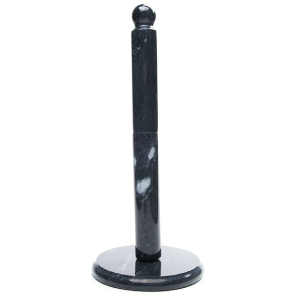 Fox Run Marble Paper Towel Holder, Black Countertop Paper Towel Stand, 5.25" x 12.75" x 12.75"