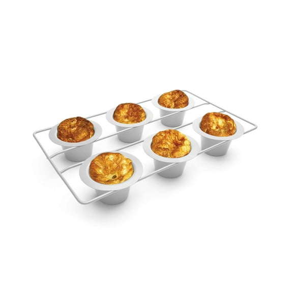 Fox Run Popover, Yorkshire Pudding and Cupcake Pan, 6 Cup, Stainless Steel