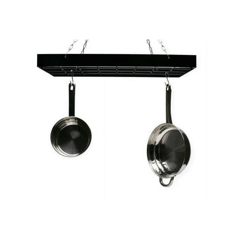 Hanging Pot Rack Black 2 Sets with 14 Detachable S Hooks