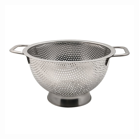Fox Run Small Stainless Steel Colander, 1 Quart Pasta Strainer With Handles, 7.8” x 9.5” x 4”
