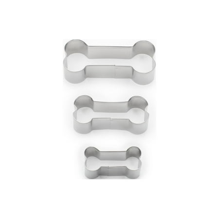 Fox Run Stainless Steel 3-Piece Dog Bone Cookie Cutter Set, 2” to 3.5”