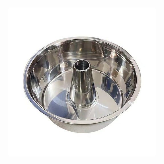 Fox Run Stainless Steel Angel Food Cake Pan, Tube Cake Pan With Removable Bottom, Round 10" x 5"