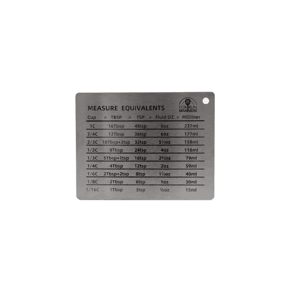 Fox Run Stainless Steel Kitchen Conversion Chart Magnet For Refrigerator