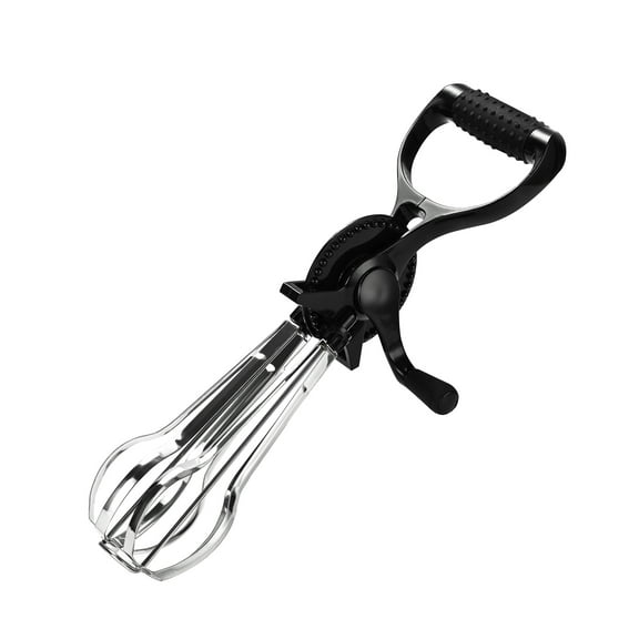 Fox Run Stainless Steel Manual Hand Mixer, Black Retro Style Egg Beater, 13" x 4"
