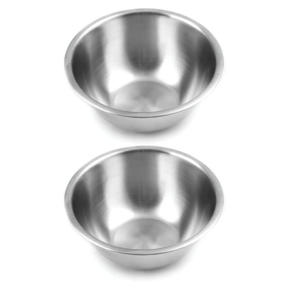 Fox Run Stainless Steel Mixing Bowl 1.25 Quart Flat Base Retains Temperature 7326 Mix Whisk, 2-Pack