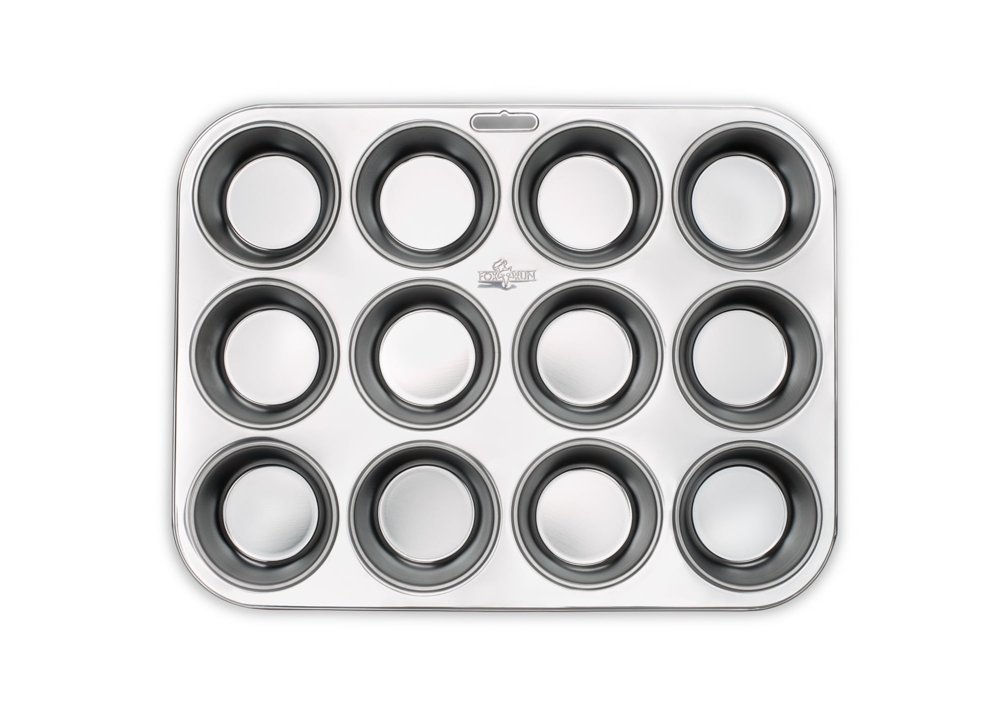 Fox Run Stainless Steel Muffin Pan, 12 Cup, 10.5" x 13.75" x 1.25"