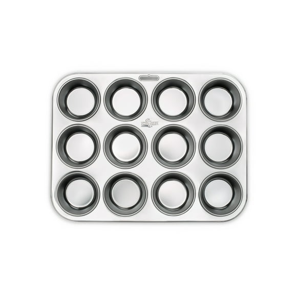 Fox Run Stainless Steel Muffin Pan, 12 Cup, 10.5" x 13.75" x 1.25"