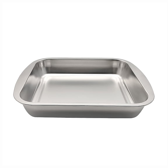 Fox Run Stainless Steel Roasting Pan, 16" x 13" Rectangular Oven Baking Pan