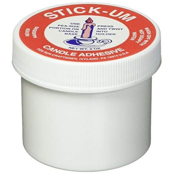 Fox Run Stick-Um Candle Adhesive 2 Ounces Holds Candles Straight