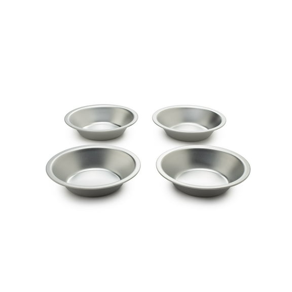 Fox Run Tin Plated Pie Pans, Set of 4 Small Pie Baking Pans, 5" x 5" x 1.25"