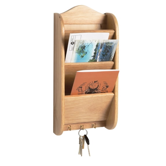 Fox Run Wooden Letter and Key Rack, 3" x 6.25" x 6.25"