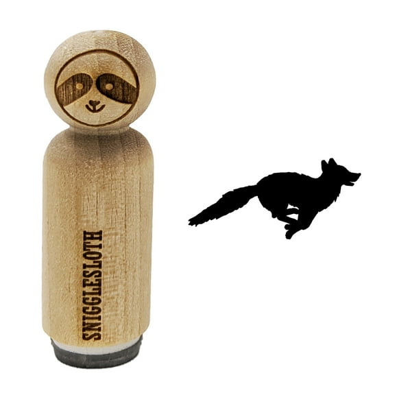 Fox Running Solid Rubber Stamp for Scrapbooking Crafting Stamping - Mini 1/2 Inch
