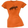 thumbnail image 1 of Fox Scribble Drawing Orange Juniors Soft T-Shirt - Small, 1 of 1
