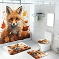 thumbnail image 1 of Fox Shower Curtain Set with Rugs Forest Animals Autumn Maple with Non-Slip Rugs, Toilet Lid Cover and Bath Mat, Durable and Waterproof, for Bathroom Decor Set, 72x72 Inch, 1 of 4