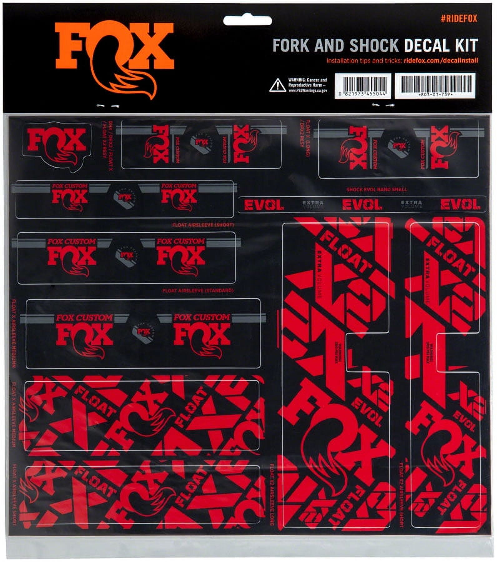 FOX Fork and Shock Decal Kit Red Fork And Shock Decals Included Walmart Business Supplies