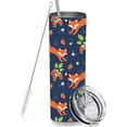thumbnail image 1 of Fox Skinny Tumbler Cup with Straw Lid, 20 OZ Stainless Steel Insulated Vacuum Slim Travel Coffee Mug Fox Gift for Girl Women, 1 of 6