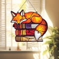 thumbnail image 1 of Fox Sleep On Book ACRYLIC Window Hanging, Fox Home Decor, Fox Book Decor, Fox Sleep On Book Suncatcher, Librarian Gift, Window Hangings, 1 of 5