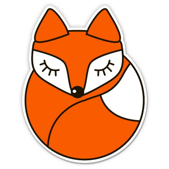 Fox Sleeping Cute - 3" Vinyl Sticker - For Car Laptop Water Bottle Phone - Waterproof Decal