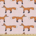 thumbnail image 1 of Fox Sofa Upholstery Fabric by the Yard, Continuous Pattern of Cartoon Smiling Wild Animal, Decorative Fabric for DIY and Home Accents, Burnt Orange Blush by Ambesonne, 1 of 5