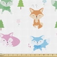 thumbnail image 1 of Ambesonne Fox Fabric by the Yard Upholstery, Pine Tree and Fox Graphic, 1 Yard, White Multicolor, 1 of 5