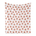 thumbnail image 1 of Fox Soft Flannel Fleece Throw Blanket, Sleeping Animals Pattern on Heats and Leaves Background Vintage Inspirations, Cozy Plush for Indoor and Outdoor Use, 50" x 60", Coral Beige, by Ambesonne, 1 of 5