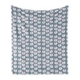 thumbnail image 1 of Fox Soft Flannel Fleece Throw Blanket, Sleeping Fox Faces with Sky Stars Scandinavian Style Children Cartoon, Cozy Plush for Indoor and Outdoor Use, 70" x 90", Slate Blue Baby Pink, by Ambesonne, 1 of 5