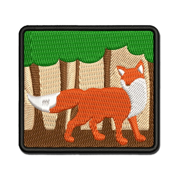 Fox Solid Applique Multi-Color Embroidered Iron-On Patch - 2.0 Inch Mini