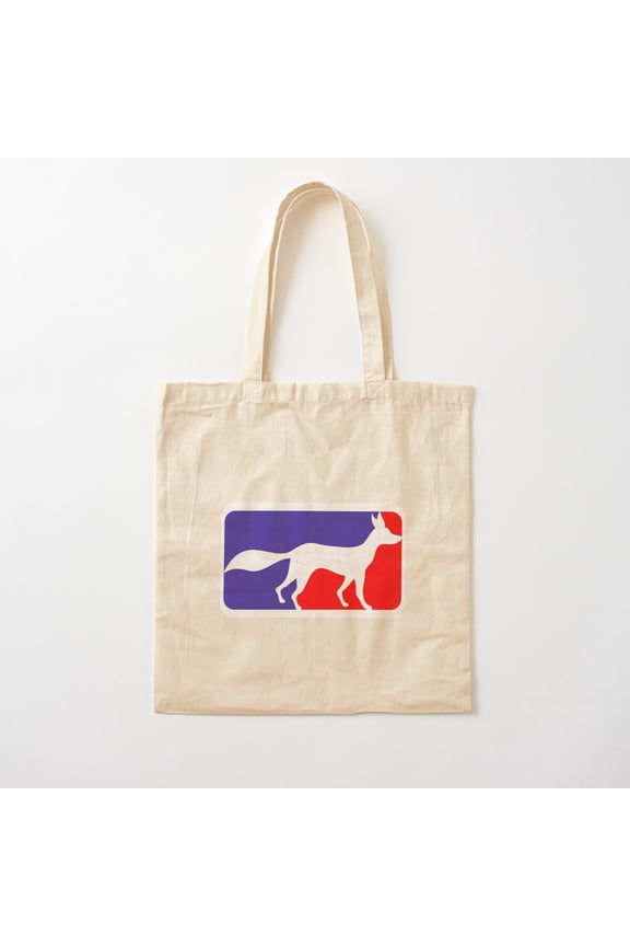 Fox Sport Logo Red Blue Symbol Silhouette Outline Canvas Tote Bags, Reusable Shopping Bag