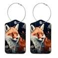 thumbnail image 1 of Fox Square PU Leather 2 Pack Travel Tag - Bag Tag - Suitcase Tag with Privacy Cover and Stainless Steel Ring - Suitable for Travel, Backpack, and Handbag, 1 of 7