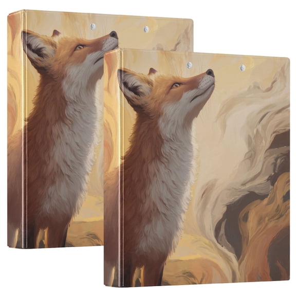 Fox Standing Proud Round Ring Binder 3 Rings 1.5" Capacity File Storage for A4 Size 2 Pack