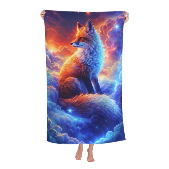 Fox Starry Sky Bath Towel Soft and Highly Absorbent for Adults