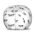 thumbnail image 1 of Fox Storage Toy Bag Chair, Hand Drawn Forest Animals Sketch Monochrome Nature Outdoor Wilderness Motif, Stuffed Animal Organizer Washable Bag, Small Size, Charcoal Grey White, by Ambesonne, 1 of 3