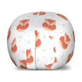 thumbnail image 1 of Fox Storage Toy Bag Chair, Sleeping Animals Pattern on Heats and Leaves Background Vintage Inspirations, Stuffed Animal Organizer Washable Bag, Large Size, Coral Beige, by Ambesonne, 1 of 3