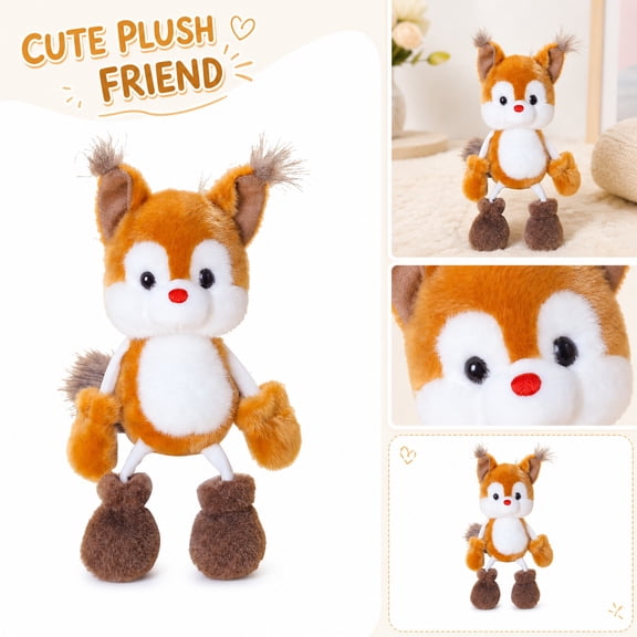 Fox Stuffed Animal, 10.62 in Orange Fox Plush Pillow, Cute Fox Plush Toys for Sofa Bed Decor and Gift Giving (Orange)