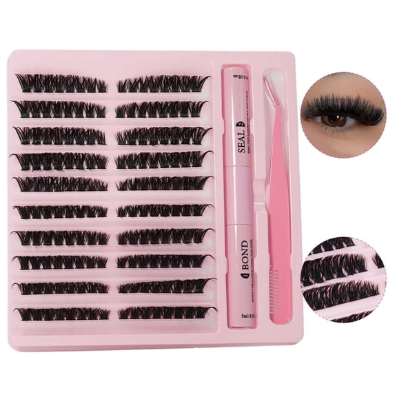 Fox Style 30-100D Hot Melt Individual Cluster Lashes, DIY Segmented Thick & Curly Eyelash Extensions