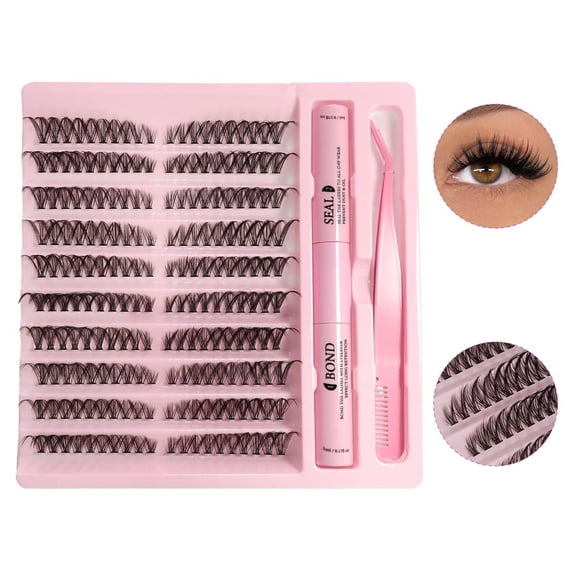 Fox Style 30-100D Hot Melt Individual Cluster Lashes, DIY Segmented Thick & Curly Eyelash Extensions