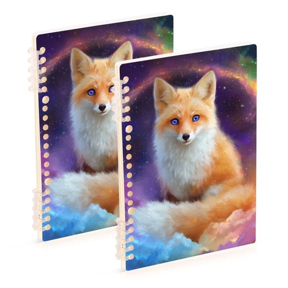 Fox Surrounded by Colorful Clouds Notebook Detachable Coil Notebook Diary Plan Book A5 Size 60 Pages 1 Pack