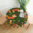 thumbnail image 1 of Fox Tablecloth Round Table Cloths 60 Inch Wrinkle Resistant Picnic Table Covers Washable Polyester for Holiday Kitchen Party Picnic -Green, 1 of 6