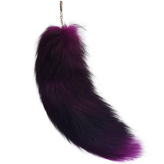Fox Tail 3.15*16.54 Inch Animal Tail Shaggy Faux Fur Tail Realistic Fox Tail Keychain Decorative Therian Tail For Handbag Backpack Cosplay