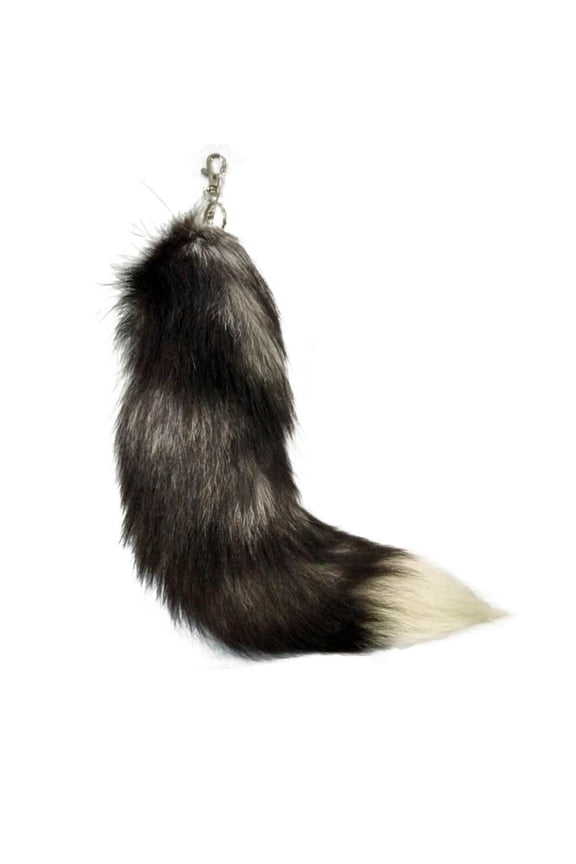 Fox Tail 3.15*16.54 Inch Animal Tail Shaggy Faux Fur Tail Realistic Fox Tail Keychain Decorative Therian Tail For Handbag Backpack Cosplay