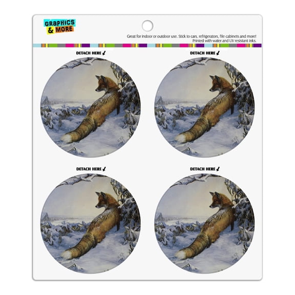 Fox Tail End of the Storm Refrigerator Fridge Locker Vinyl Circle Magnet Set
