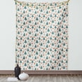 thumbnail image 1 of Fox Tapestry, Cute Orange Foxes in a Snowy Winter Forest Animals of Cold Climates Cartoon, Wall Hanging for Bedroom Living Room Dorm Decor, 60W X 80L Inches, Teal Orange Black, by Ambesonne, 1 of 5