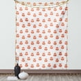 thumbnail image 1 of Fox Tapestry, Cute Sleeping Animals Pattern on Heats and Leaves Background Vintage Inspirations, Wall Hanging for Bedroom Living Room Dorm Decor, 40W X 60L Inches, Coral Beige, by Ambesonne, 1 of 5