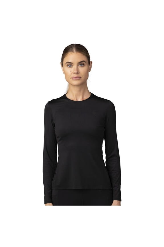 Fox Tecbase Long Sleeve Womens Shirt (Medium, Black)