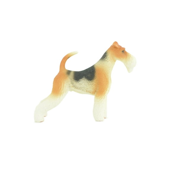 Fox Terrier Dog, Museum Quality, Hand Painted, Educational, Rubber Canine, Realistic, K9, Figure, Toys, Kids, Gift, 4 1/2 Inches. CH764 BB191